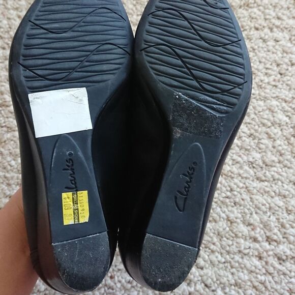 Clarks Artisan open toe wedges in black size 7.5 - Picture 10 of 10